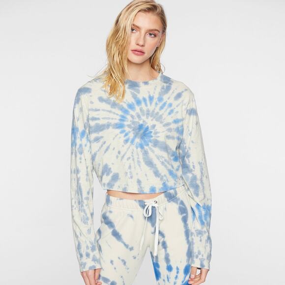 Pam & Gela Tie Dye Slouchy Crop Long Sleeve Tee - Picture 2 of 12